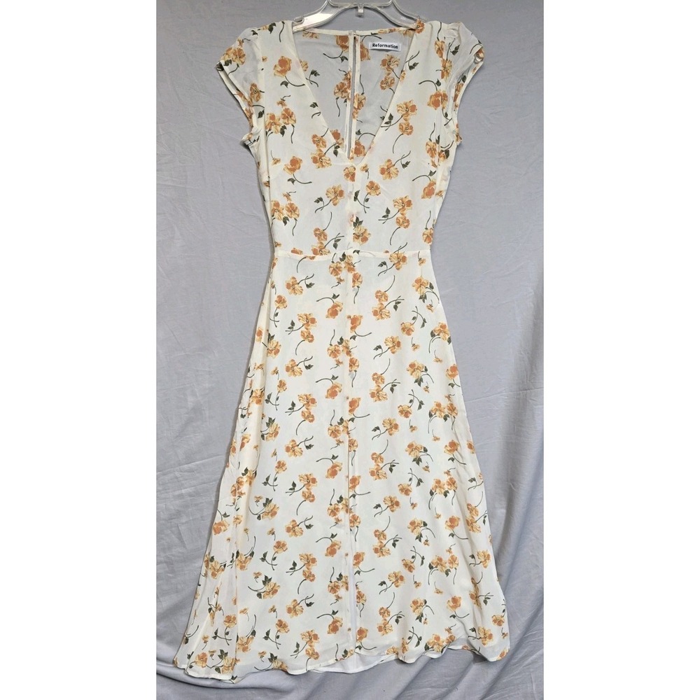 reformation wellfleet Dress Midi 4 Floral - Picture 1 of 4